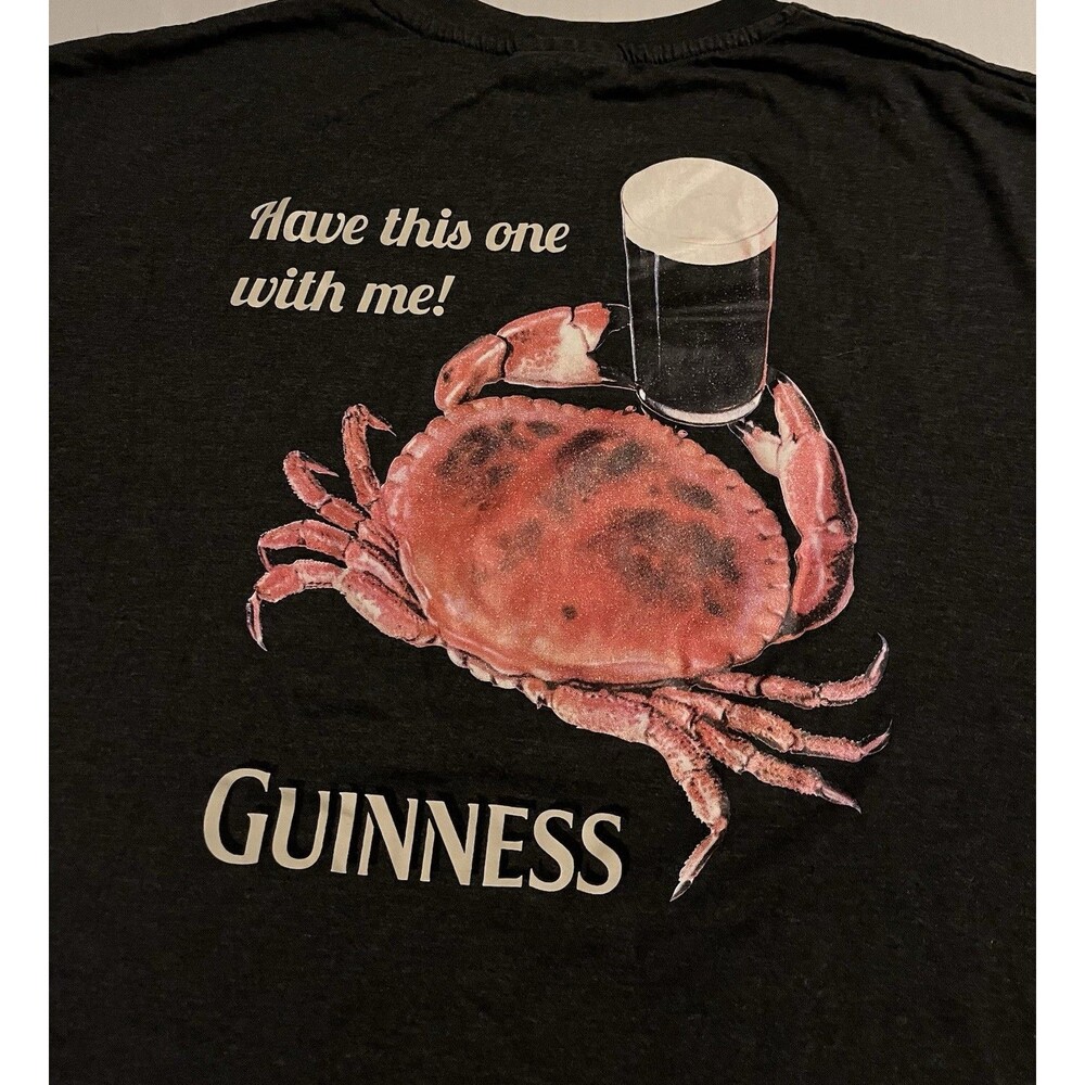 Guinness Beer Brewery Crab Pint Gray Official T-Shirt XL Open Gate Lager Harp